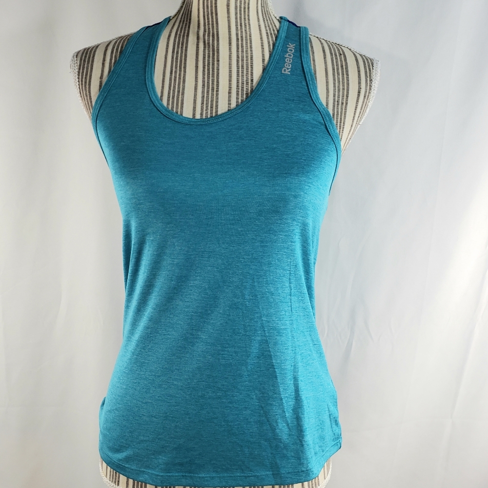 Reebok Speedwick NWOT Blue/Green Racerback Sleeveless Athletic Top Size XSmall